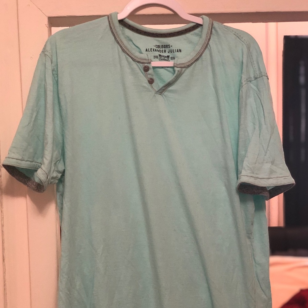 Alexander Julian Men’s XL teal Henley